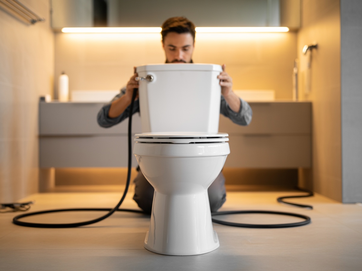 Professional installation of a Keliss smart toilet