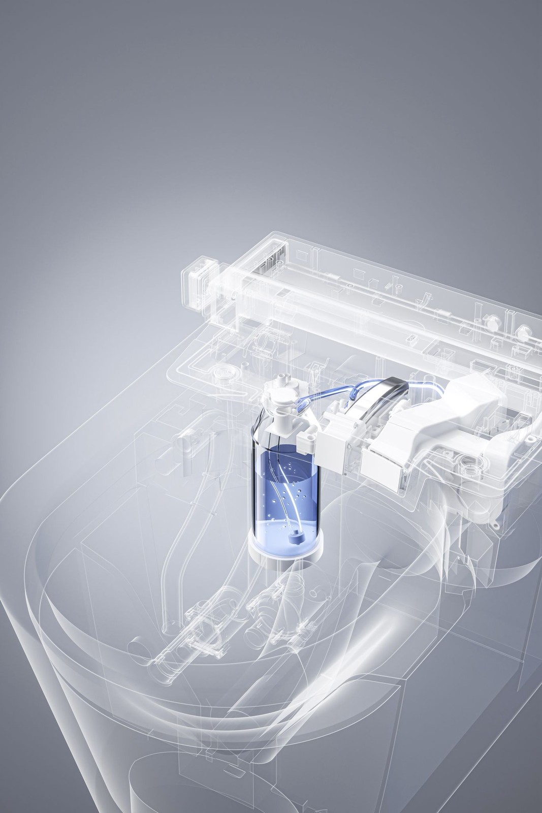 Sanova S005F built-in water tank transparent view