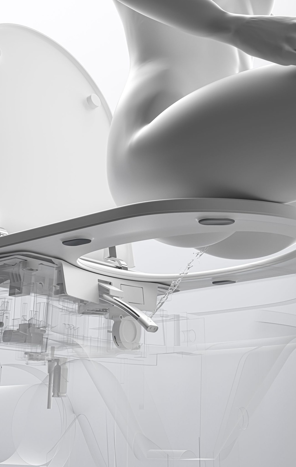 Sanova S005F bidet mechanism internal view