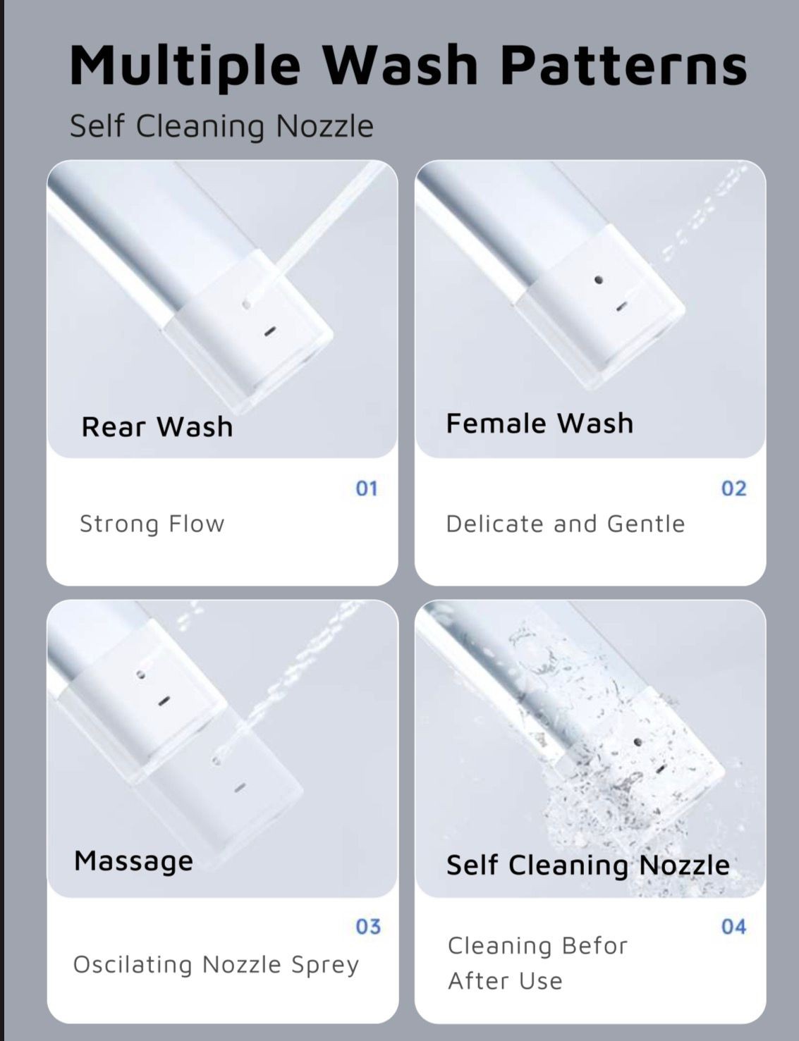 Sanova S005F multiple wash patterns