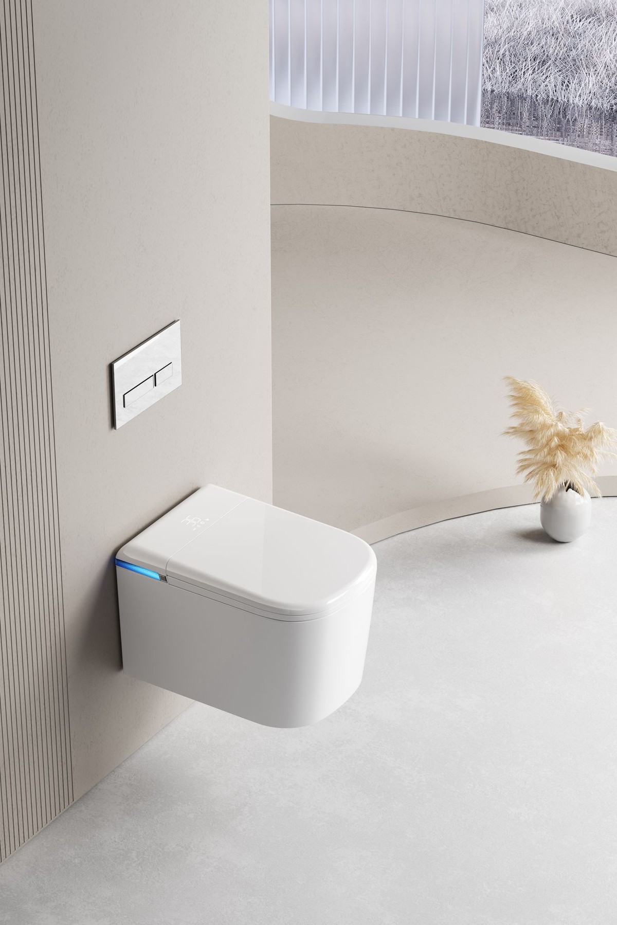 Sanova Y3 wall-hung angle view with flush plate