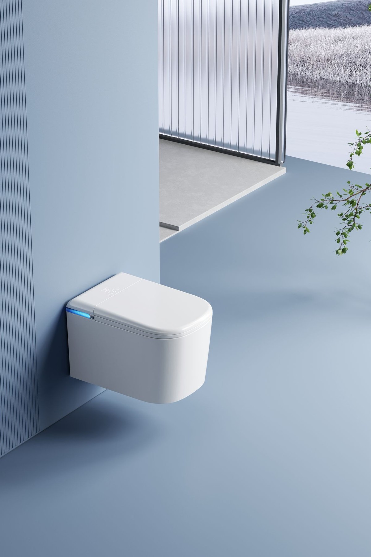 Sanova Y3WB corner view with blue LED accent